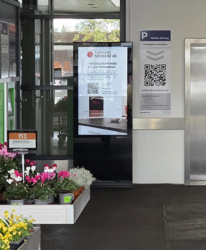 Infoboard Schweiz AG: Projekt Werbestele bei der Migros Grenchen von IMAGEMEDIA