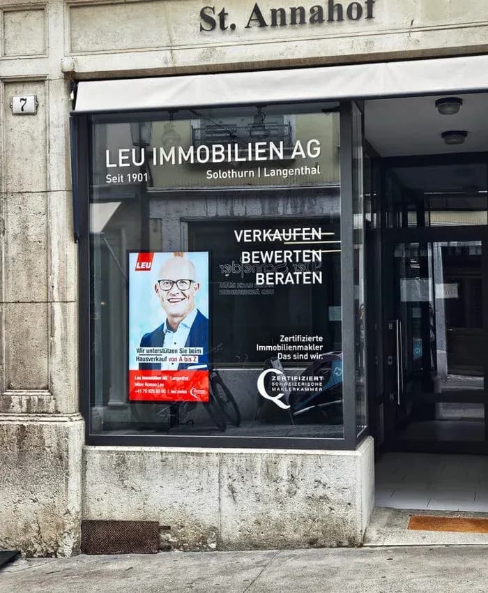 Leu Immobilien AG, proyecto Pantalla de escaparate de IMAGEMEDIA