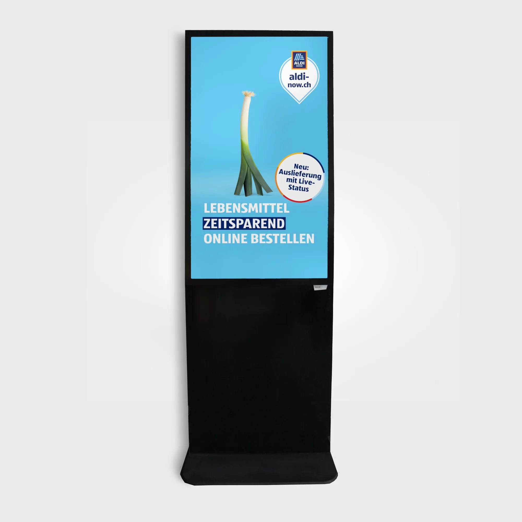 Aldi – ALDI SUISSE zeigt ihre Angebote schweizweit auf den Screens unseres Werbenetzes.
