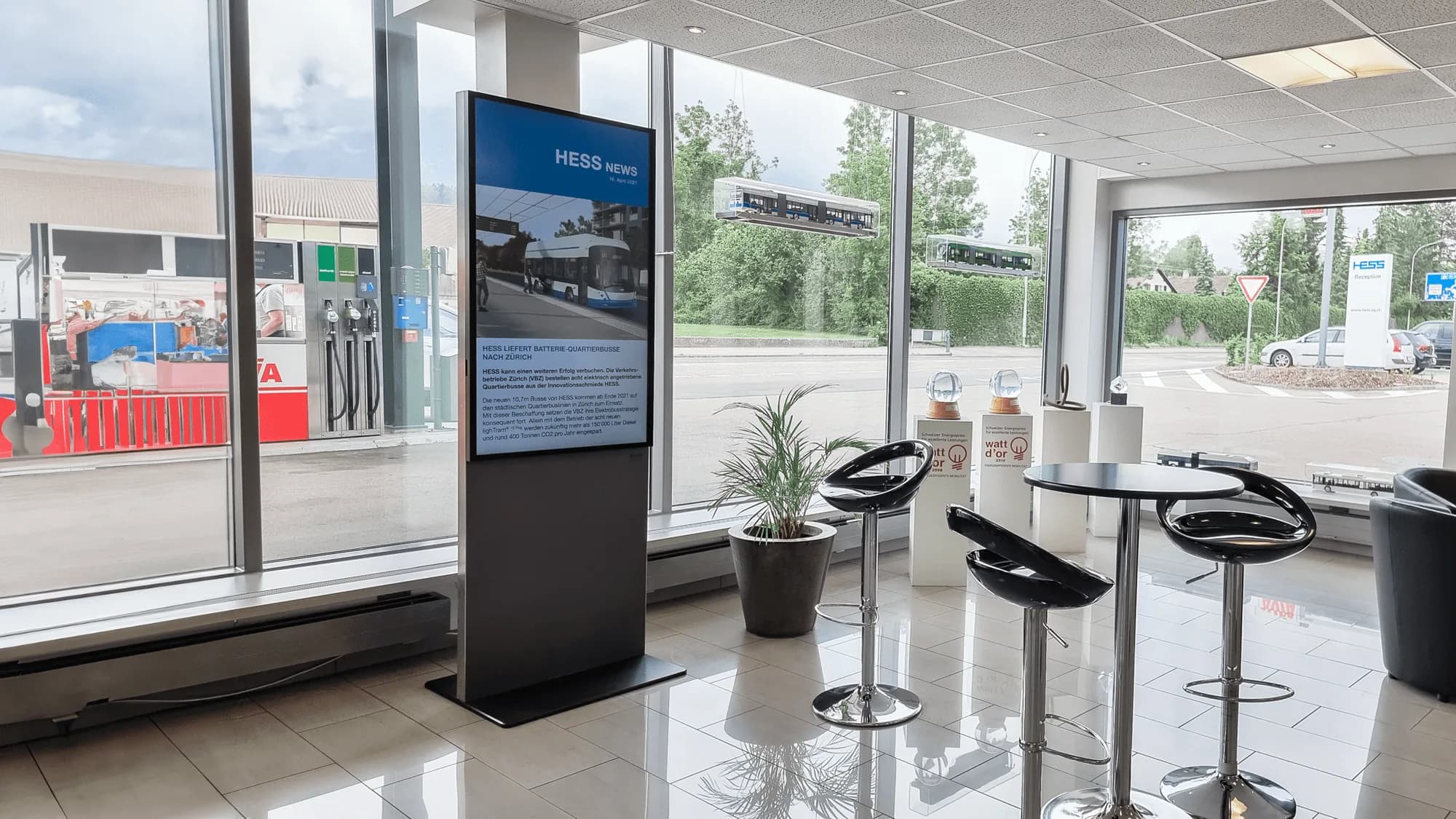 Hess AG – Displays für die Hess AG, damit Kunden und Mitarbeitende stets auf dem Laufenden sind.