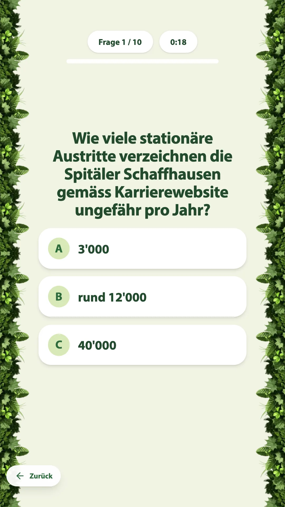 Quiz mit zehn Fragen und Countdown zu den Spitälern Schaffhausen